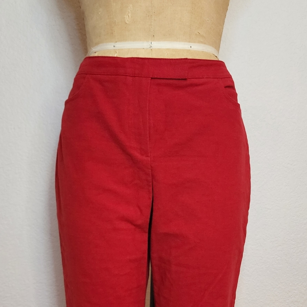Theory Red Crop Moleskin Twill Trousers - Picture 4 of 9